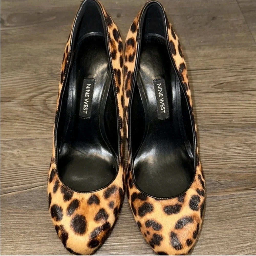 ❤️ Animal Print NINE WEST Platform Kristal Heels - Size 6.5